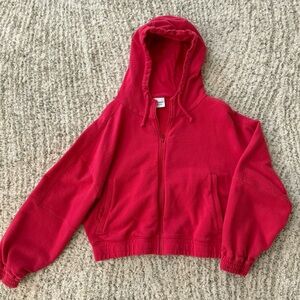 Outdoor Voices Red Zip-Up Hoodie